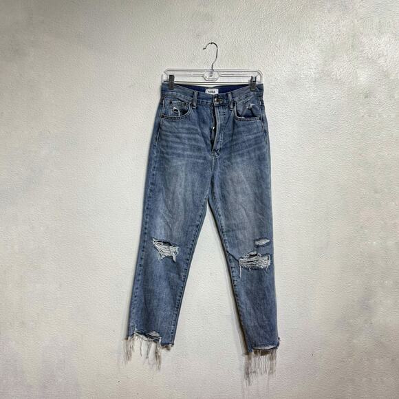 Pistola Cassie Distressed High Rise Straight Leg Jeans Sz 27 - Picture 2 of 16
